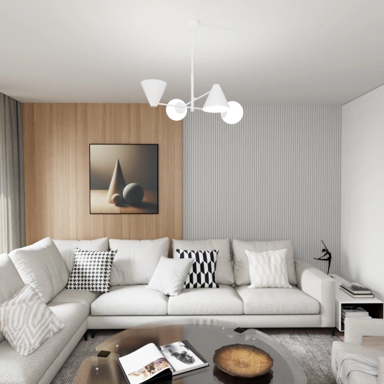 Żyrandol HERMES 4 WHITE 1348/4 EMIBIG Lighting