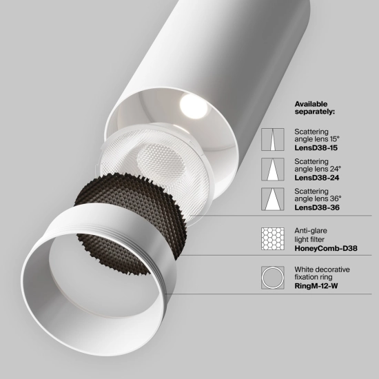Lampa szynowa Focus Led Unity 3000K 12W 50° Dim Triac TR021-1-12W3K-W-D-W Maytoni - zdjęcie dodatkowe 6