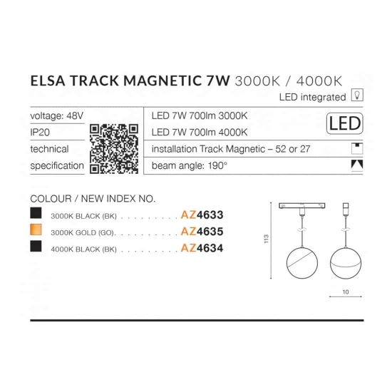 Alfa Elsa Track Magnetic 7W 3000K (gold) AZ4635 AZZARDO