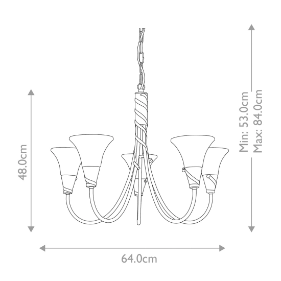 Żyrandol Emily – 5 źródeł światła EM5-COPPER Elstead Lighting
