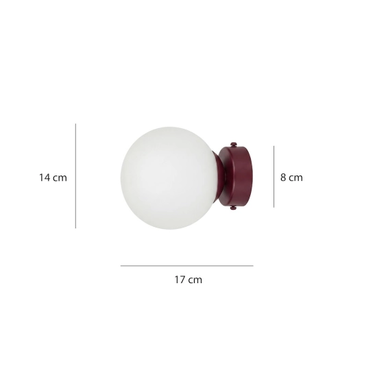 Kinkiet MAGNUS K1 BURGUND OPAL 1644/K1 EMIBIG - zdjęcie dodatkowe 3