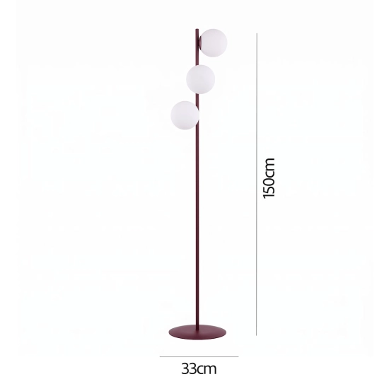 Lampa podłogowa MAGNUS LP3 BURGUND OPAL 1644/LP3 EMIBIG - zdjęcie dodatkowe 3