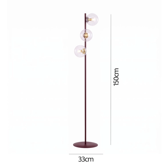 Lampa podłogowa MAGNUS LP3 BURGUND TRANSPARENT 1645/LP3 EMIBIG - zdjęcie dodatkowe 3