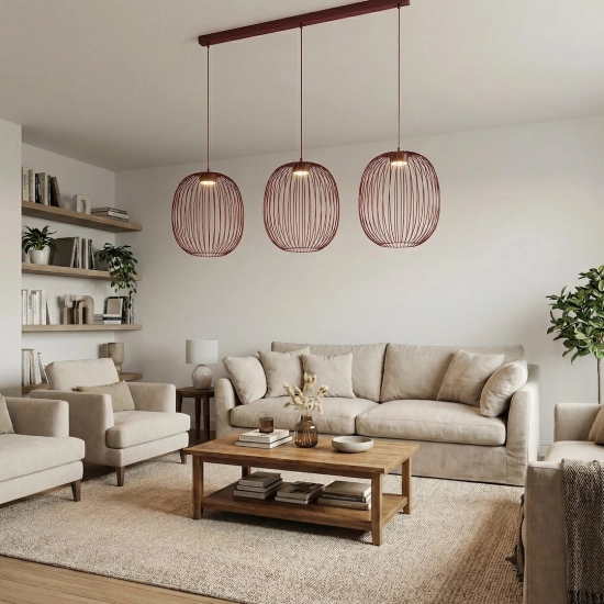 Lampa wisząca MANTRA 3 BURGUNDY 1700/3 EMIBIG - zdjęcie dodatkowe 3