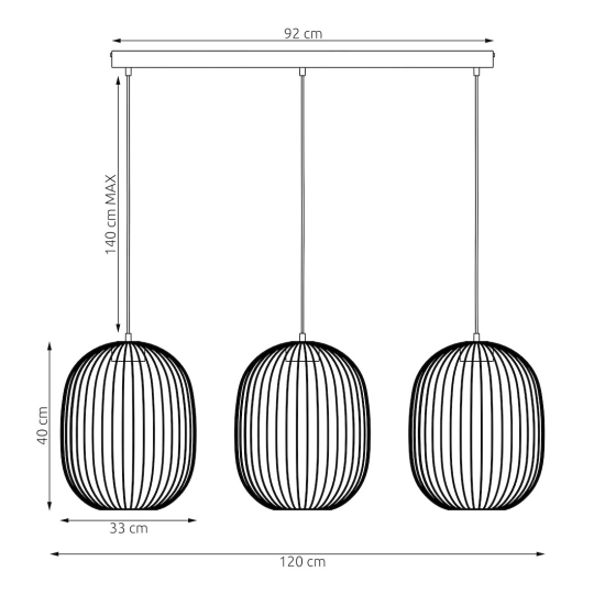 Lampa wisząca MANTRA 3 MOKKA 1701/3 EMIBIG - zdjęcie dodatkowe 2
