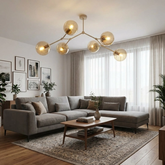Lampa sufitowa SPACE 6 MOKKA AMBER 1702/6 EMIBIG - zdjęcie dodatkowe 3
