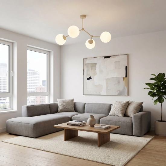 Lampa sufitowa SPACE 4 MOKKA OPAL 1703/4 EMIBIG - zdjęcie dodatkowe 2