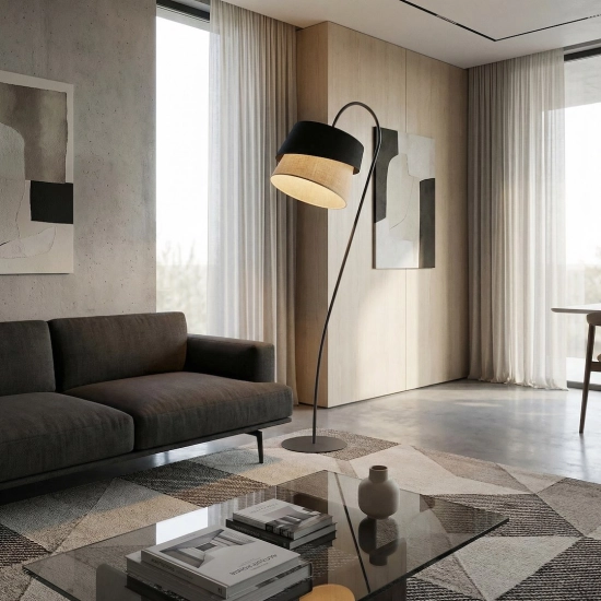 Lampa podłogowa CANVA LP1 BLACK NATURAL 1709/LP1 EMIBIG - zdjęcie dodatkowe 3