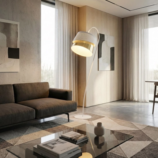 Lampa podłogowa CANVA LP1 WHITE GOLD 1710/LP1 EMIBIG - zdjęcie dodatkowe 3