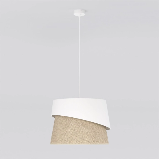 Lampa wisząca CANVA 1 WHITE NATURAL 1711/1 EMIBIG - zdjęcie produktu