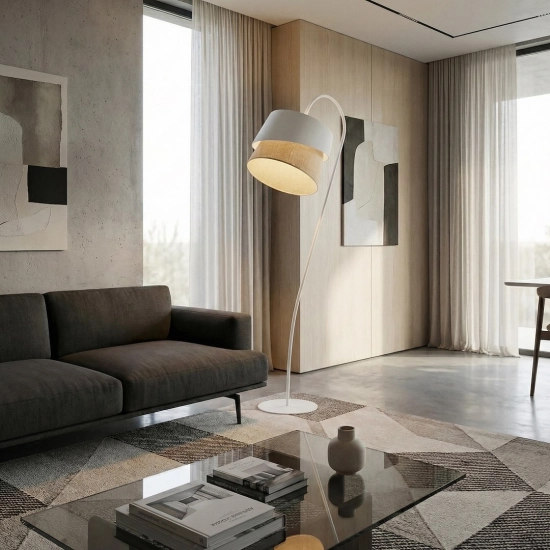Lampa podłogowa CANVA LP1 WHITE NATURAL 1711/LP1 EMIBIG - zdjęcie dodatkowe 3