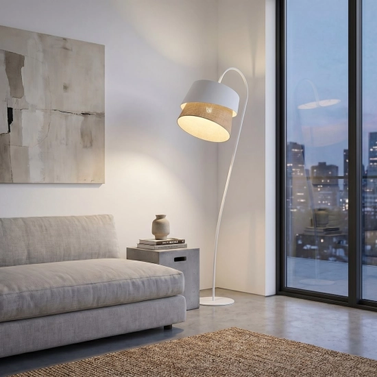 Lampa podłogowa CANVA LP1 WHITE NATURAL 1711/LP1 EMIBIG - zdjęcie dodatkowe 4