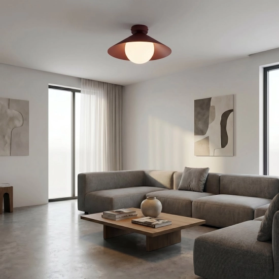 Lampa sufitowa MONO 1S PLAFON BURGUNDY OPAL 1720/1S EMIBIG - zdjęcie dodatkowe 4