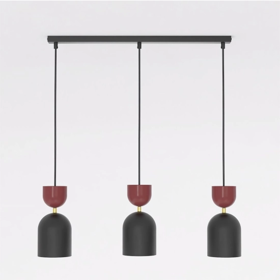Lampa wisząca GAUDI 3 BLACK BURGUNDY 1737/3B EMIBIG - zdjęcie dodatkowe 1
