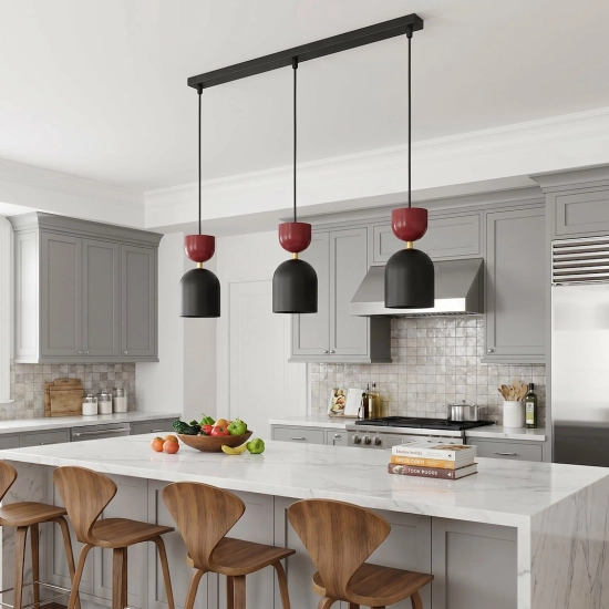 Lampa wisząca GAUDI 3 BLACK BURGUNDY 1737/3B EMIBIG - zdjęcie dodatkowe 2