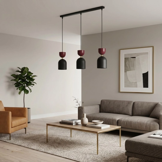 Lampa wisząca GAUDI 3 BLACK BURGUNDY 1737/3B EMIBIG - zdjęcie dodatkowe 4