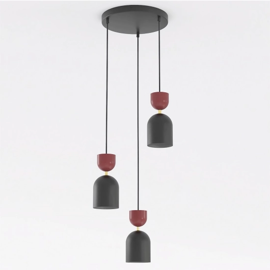Lampa wisząca GAUDI 3PREM BLACK BURGUNDY 1737/3PREM EMIBIG - zdjęcie produktu