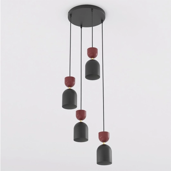 Lampa wisząca GAUDI 4PREM BLACK BURGUNDY 1737/4PREM EMIBIG - zdjęcie produktu