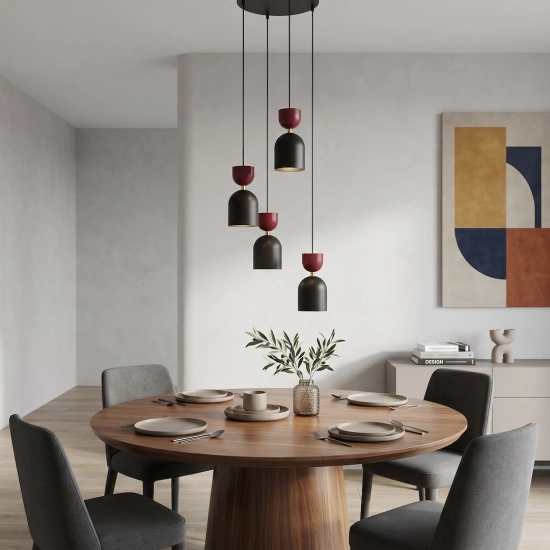 Lampa wisząca GAUDI 4PREM BLACK BURGUNDY 1737/4PREM EMIBIG - zdjęcie dodatkowe 2