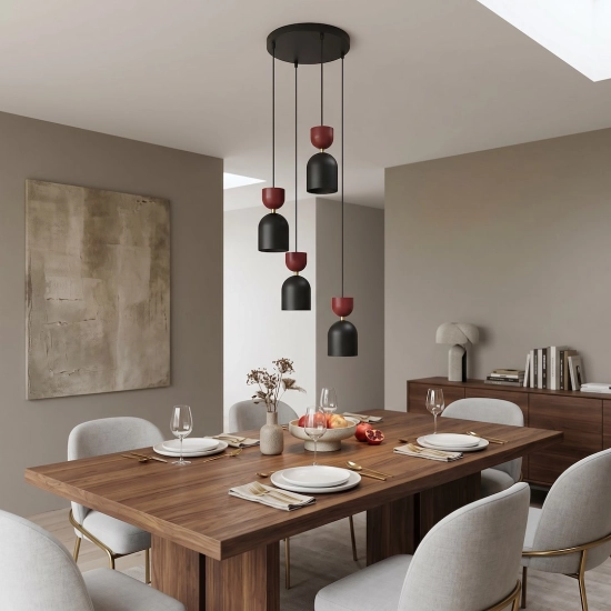 Lampa wisząca GAUDI 4PREM BLACK BURGUNDY 1737/4PREM EMIBIG - zdjęcie dodatkowe 3