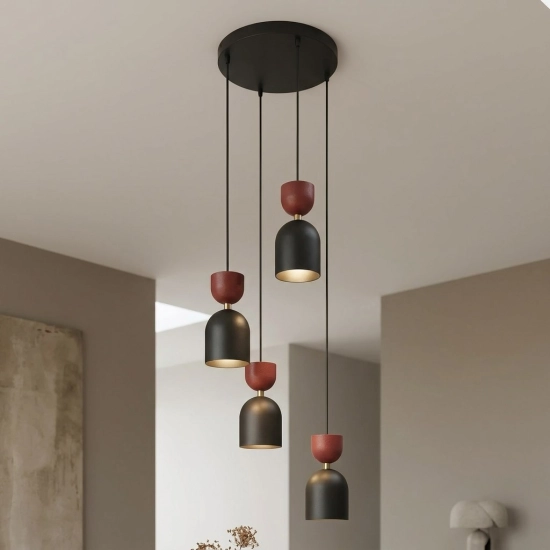 Lampa wisząca GAUDI 4PREM BLACK BURGUNDY 1737/4PREM EMIBIG - zdjęcie dodatkowe 4