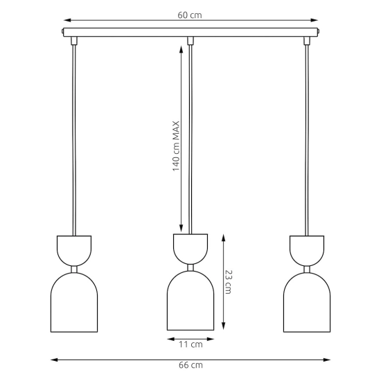 Lampa wisząca GAUDI 3 BLACK MOKKA 1738/3 EMIBIG - zdjęcie dodatkowe 6