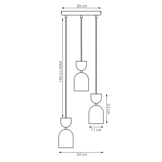 Lampa wisząca GAUDI 3PREM BLACK MOKKA 1738/3PREM EMIBIG - zdjęcie dodatkowe 6