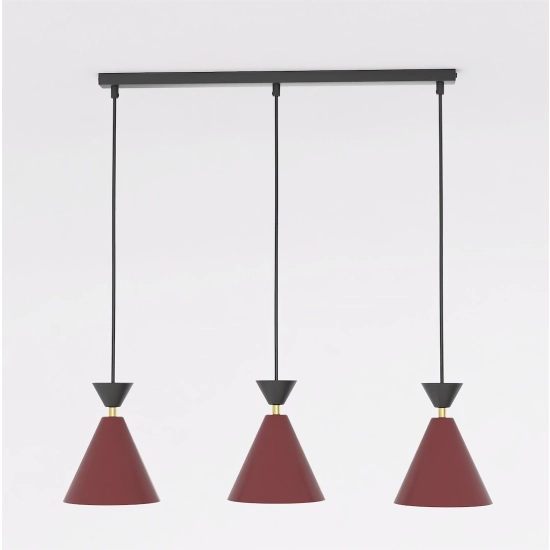 Lampa wisząca KLEVER 3 BURGUNDY BLACK 1740/3 EMIBIG - zdjęcie dodatkowe 1