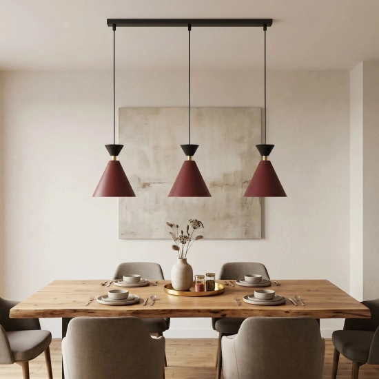 Lampa wisząca KLEVER 3 BURGUNDY BLACK 1740/3 EMIBIG - zdjęcie dodatkowe 2