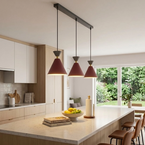 Lampa wisząca KLEVER 3 BURGUNDY BLACK 1740/3 EMIBIG - zdjęcie dodatkowe 3