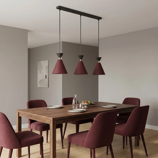 Lampa wisząca KLEVER 3 BURGUNDY BLACK 1740/3 EMIBIG - zdjęcie dodatkowe 4