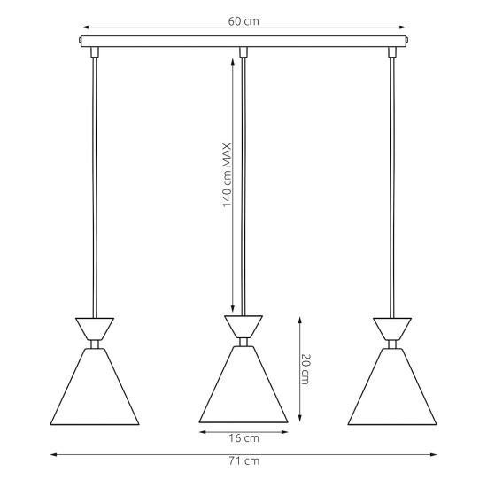 Lampa wisząca KLEVER 3 BURGUNDY BLACK 1740/3 EMIBIG - zdjęcie dodatkowe 7