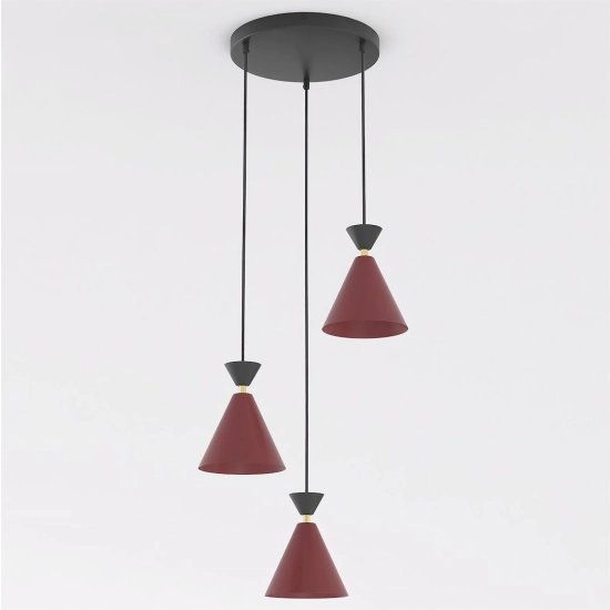 Lampa wisząca KLEVER 3PREM BURGUNDY BLACK 1740/3PREM EMIBIG - zdjęcie produktu