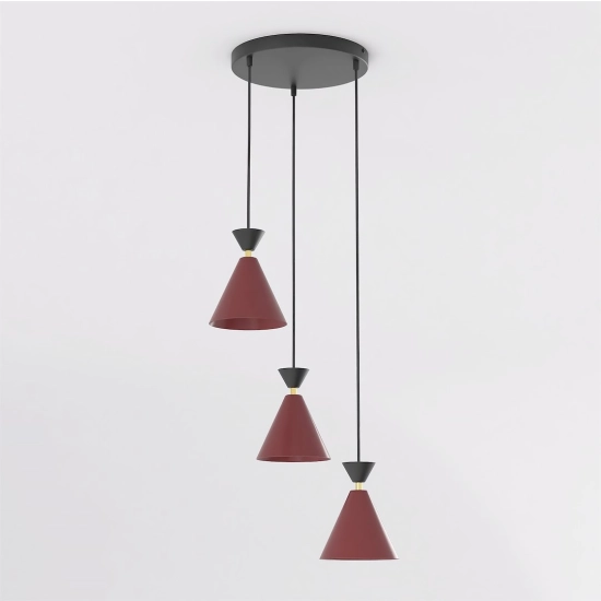 Lampa wisząca KLEVER 3PREM BURGUNDY BLACK 1740/3PREM EMIBIG - zdjęcie dodatkowe 1