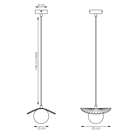 Lampa wisząca FLORA 1 BLACK OPAL 1758/1 EMIBIG - zdjęcie dodatkowe 6