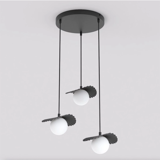 Lampa wisząca FLORA 3PREM BLACK OPAL 1758/3 EMIBIG - zdjęcie produktu