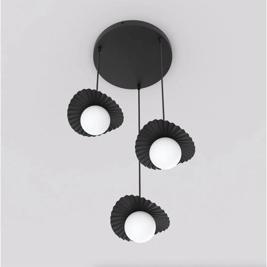 Lampa wisząca FLORA 3PREM BLACK OPAL 1758/3 EMIBIG - zdjęcie dodatkowe 1