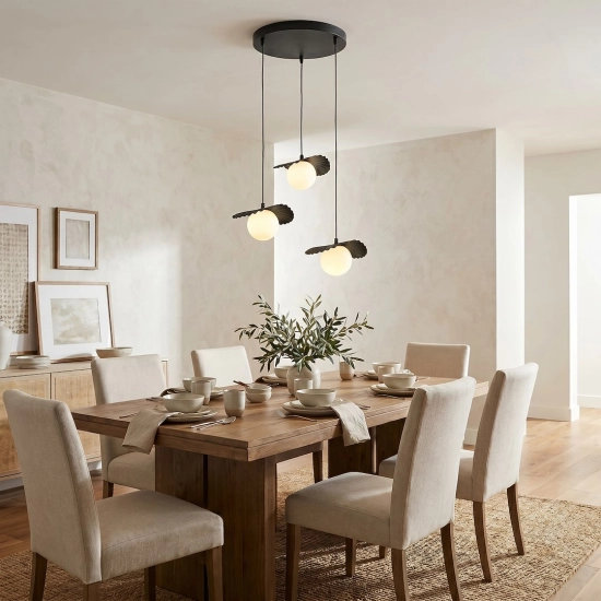 Lampa wisząca FLORA 3PREM BLACK OPAL 1758/3 EMIBIG - zdjęcie dodatkowe 2
