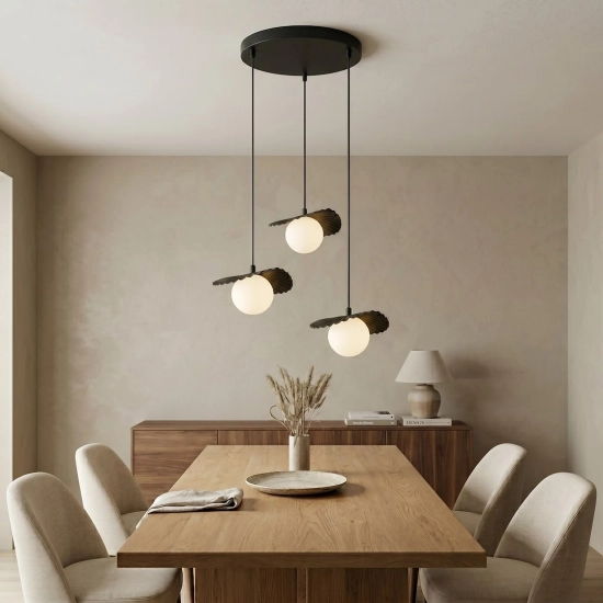 Lampa wisząca FLORA 3PREM BLACK OPAL 1758/3 EMIBIG - zdjęcie dodatkowe 3