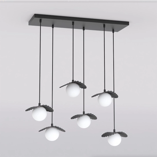 Lampa wisząca FLORA 6 BLACK OPAL 1758/6 EMIBIG - zdjęcie dodatkowe 1