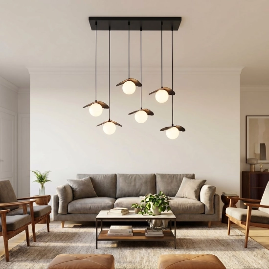 Lampa wisząca FLORA 6 BLACK OPAL 1758/6 EMIBIG - zdjęcie dodatkowe 5