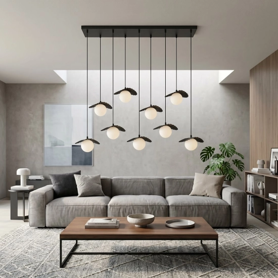 Lampa wisząca FLORA 9 BLACK OPAL 1758/9 EMIBIG - zdjęcie dodatkowe 2