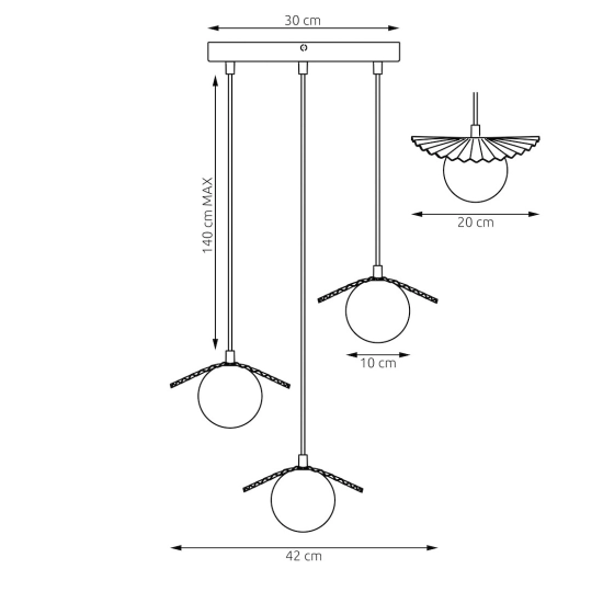 Lampa wisząca FLORA 3PREM WHITE OPAL 1759/3 EMIBIG - zdjęcie dodatkowe 6