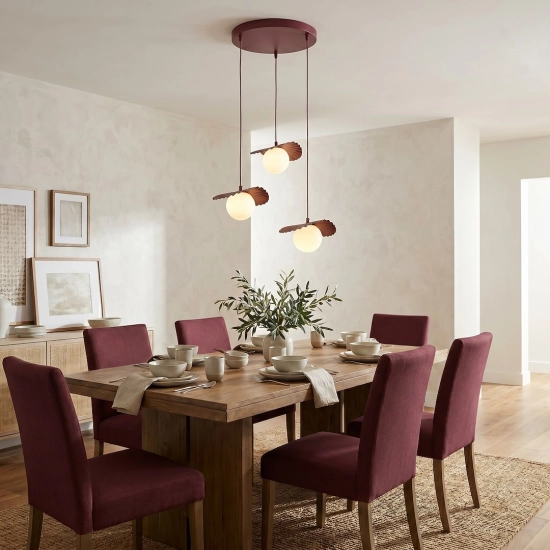 Lampa wisząca FLORA 3PREM BURGUNDY OPAL 1761/3 EMIBIG - zdjęcie dodatkowe 2