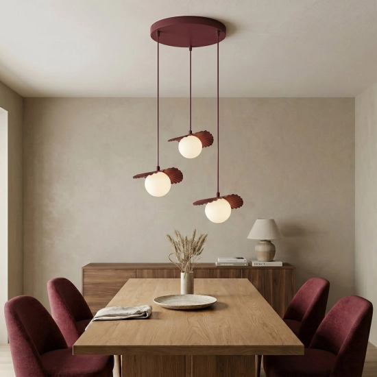 Lampa wisząca FLORA 3PREM BURGUNDY OPAL 1761/3 EMIBIG - zdjęcie dodatkowe 3