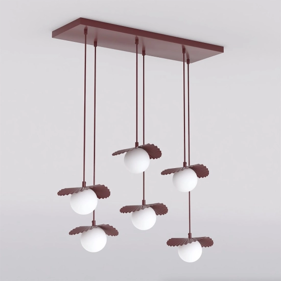 Lampa wisząca FLORA 6 BURGUNDY OPAL 1761/6 EMIBIG - zdjęcie produktu