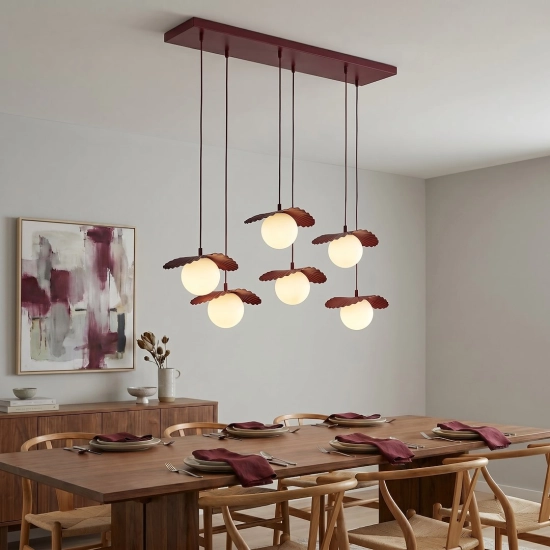Lampa wisząca FLORA 6 BURGUNDY OPAL 1761/6 EMIBIG - zdjęcie dodatkowe 4