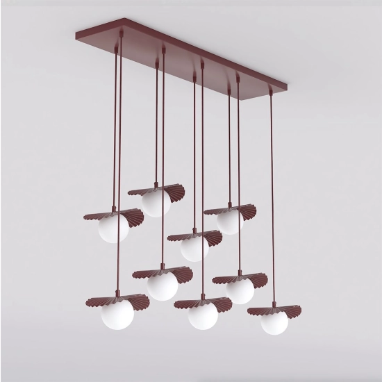 Lampa wisząca FLORA 9 BURGUNDY OPAL 1761/9 EMIBIG - zdjęcie dodatkowe 1