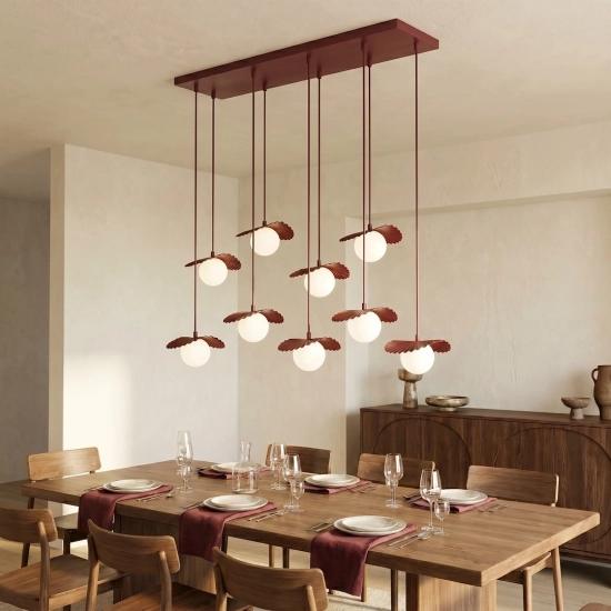 Lampa wisząca FLORA 9 BURGUNDY OPAL 1761/9 EMIBIG - zdjęcie dodatkowe 4