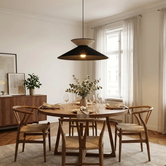 Lampa wisząca SOFTA 1 BLACK RATTAN 1770/1 EMIBIG - zdjęcie dodatkowe 3